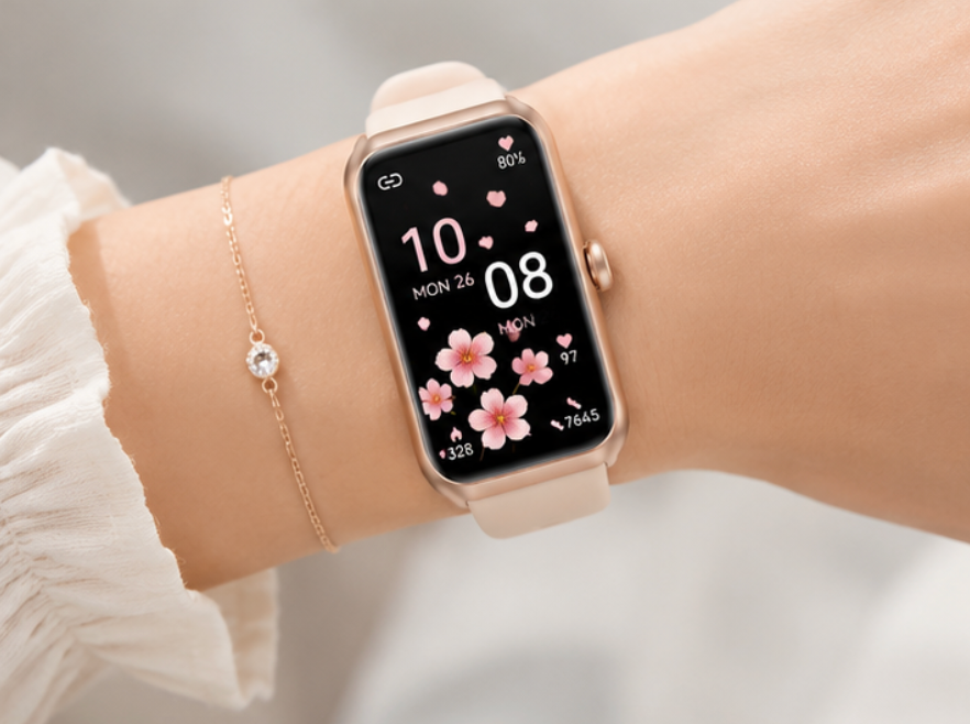 Montre femme connectés beige