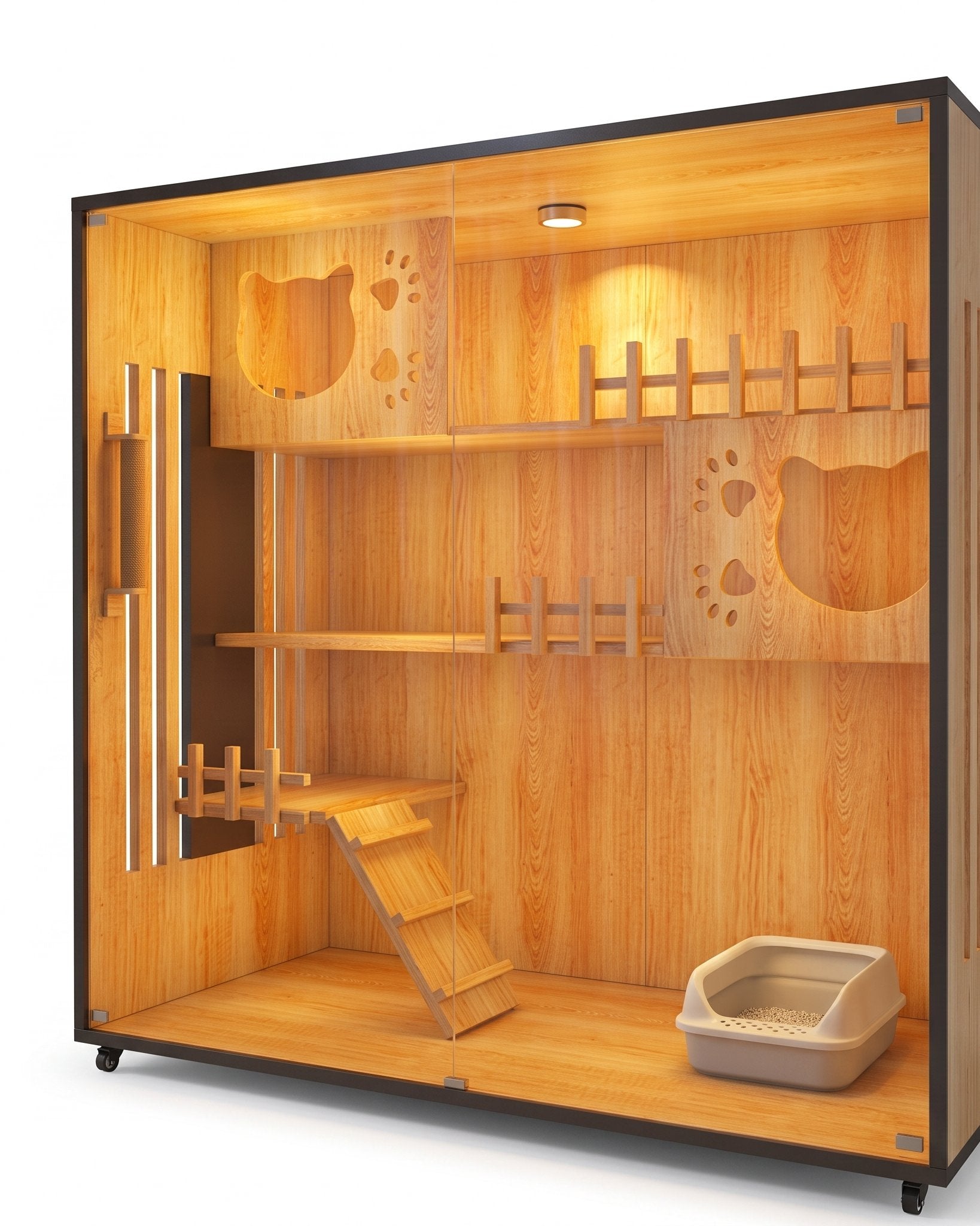 Villa pour chat en bois massif
