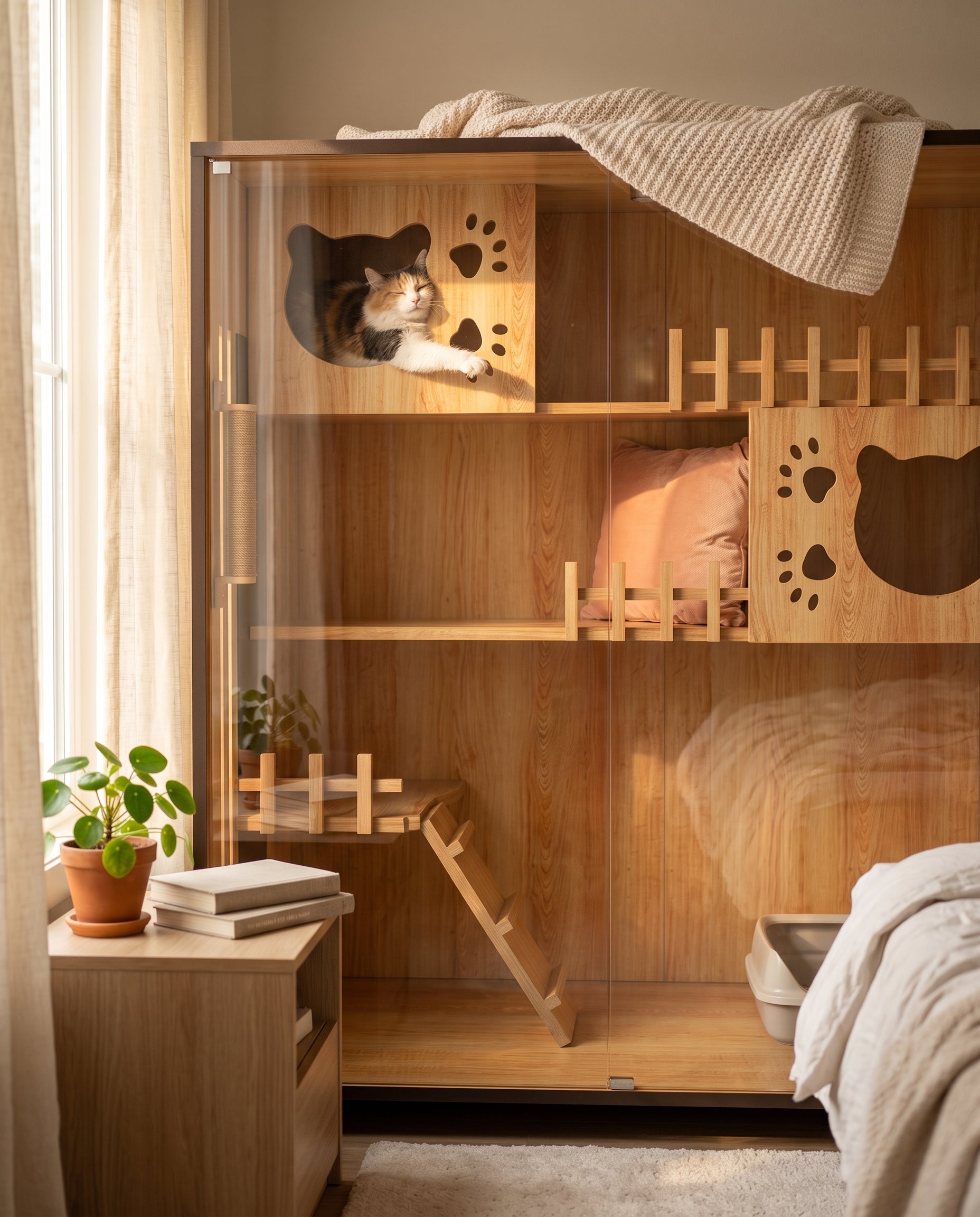 Villa pour chat en bois massif — image 12