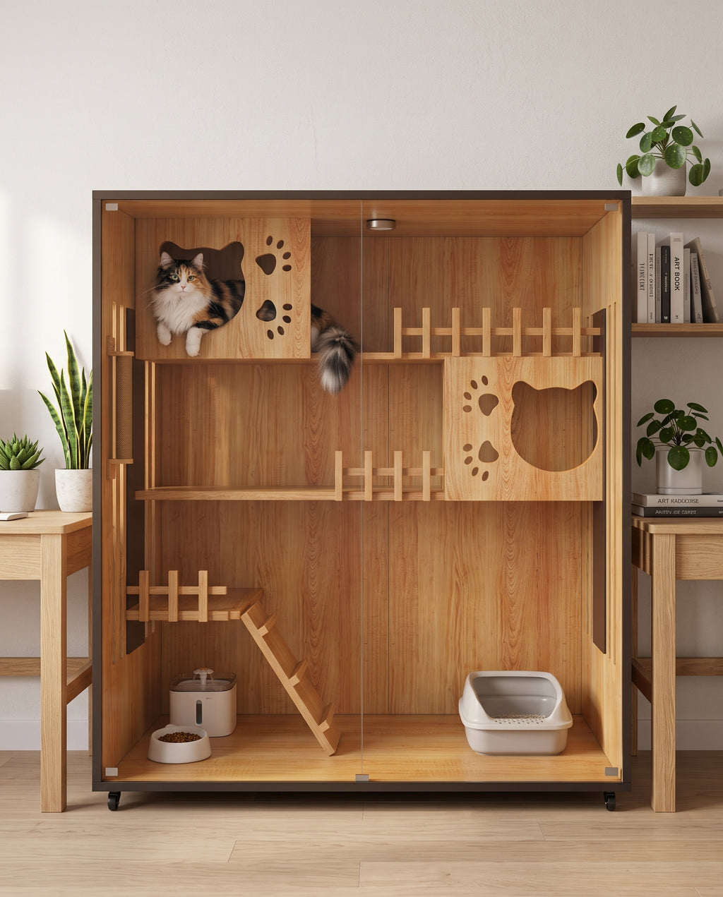 Villa pour chat en bois massif — image 14