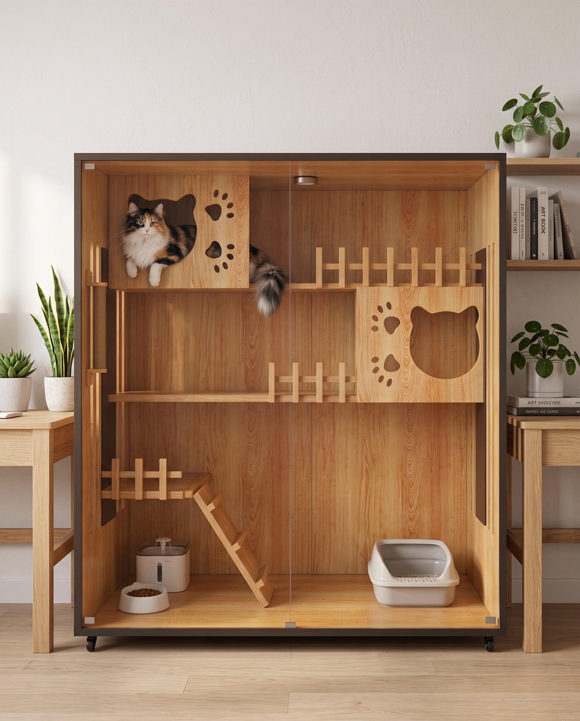 Villa pour chat en bois massif — image 14