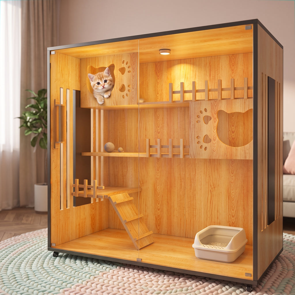 Villa pour chat en bois massif — image 15