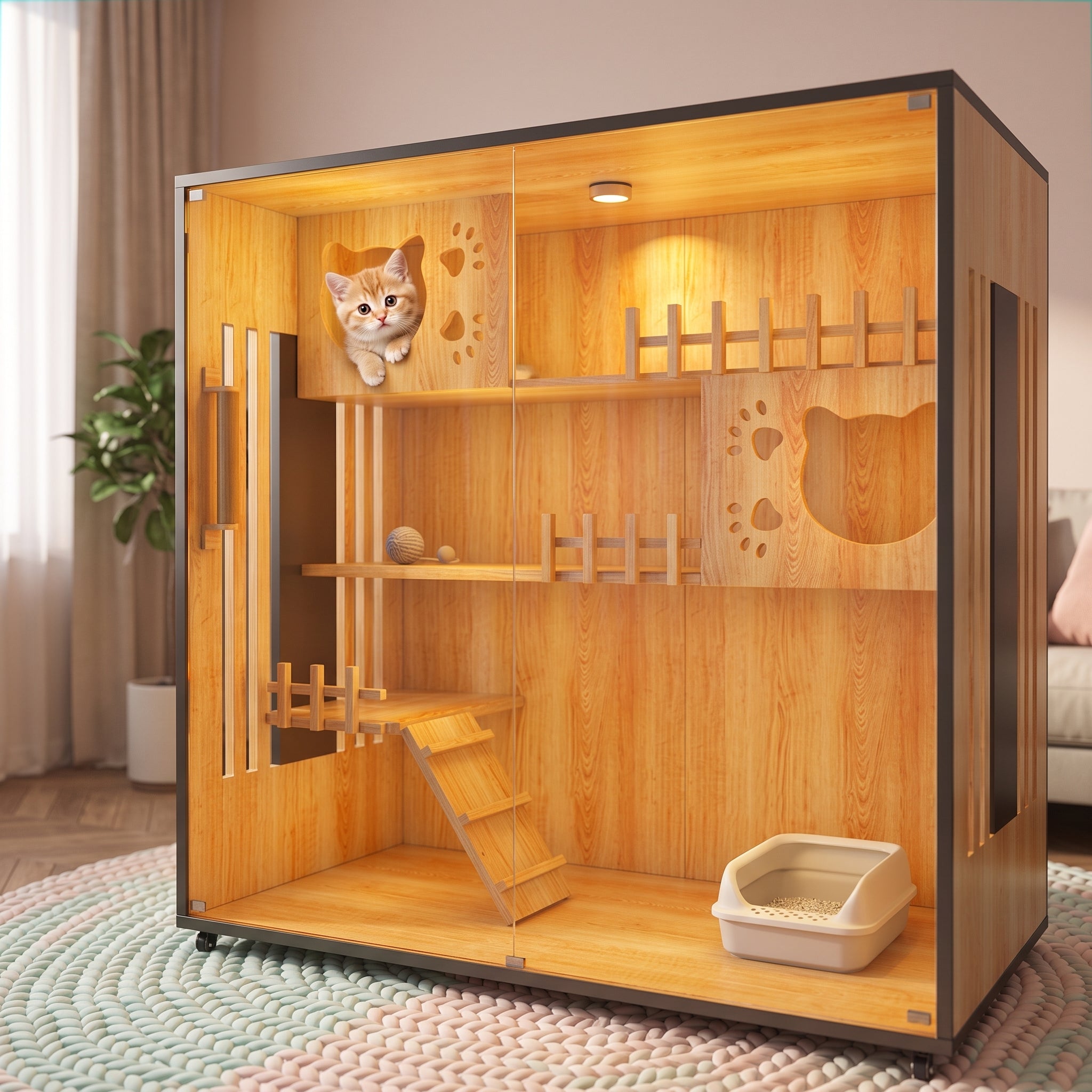 Villa pour chat en bois massif — image 15